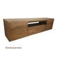 KADRI TASSIE OAK TIMBER WALL MOUNTED TV /ENTERTAINMENT UNIT WITH 2 DOORS  1 TUCKIN & 1 DROP DOWN - MyChocolateWood