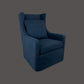 KAMI HAMPTONS SWIVEL ARMCHAIR LOUNGE CHAIR NAVY FABRIC SLIPCOVER CHAIR - MyChocolateWood