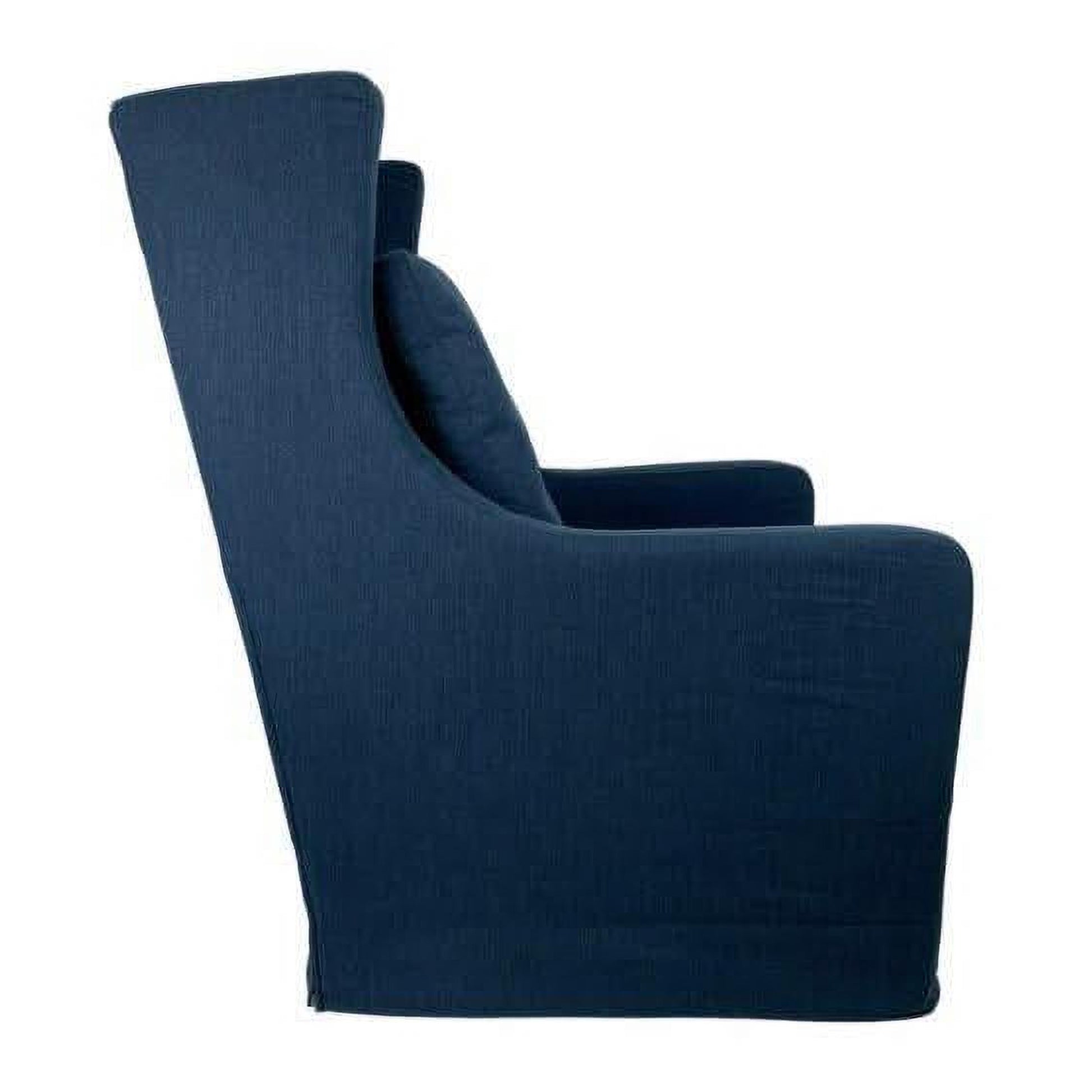 Kami Hamptons Swivel Armchair in Navy - Chocolate Wood