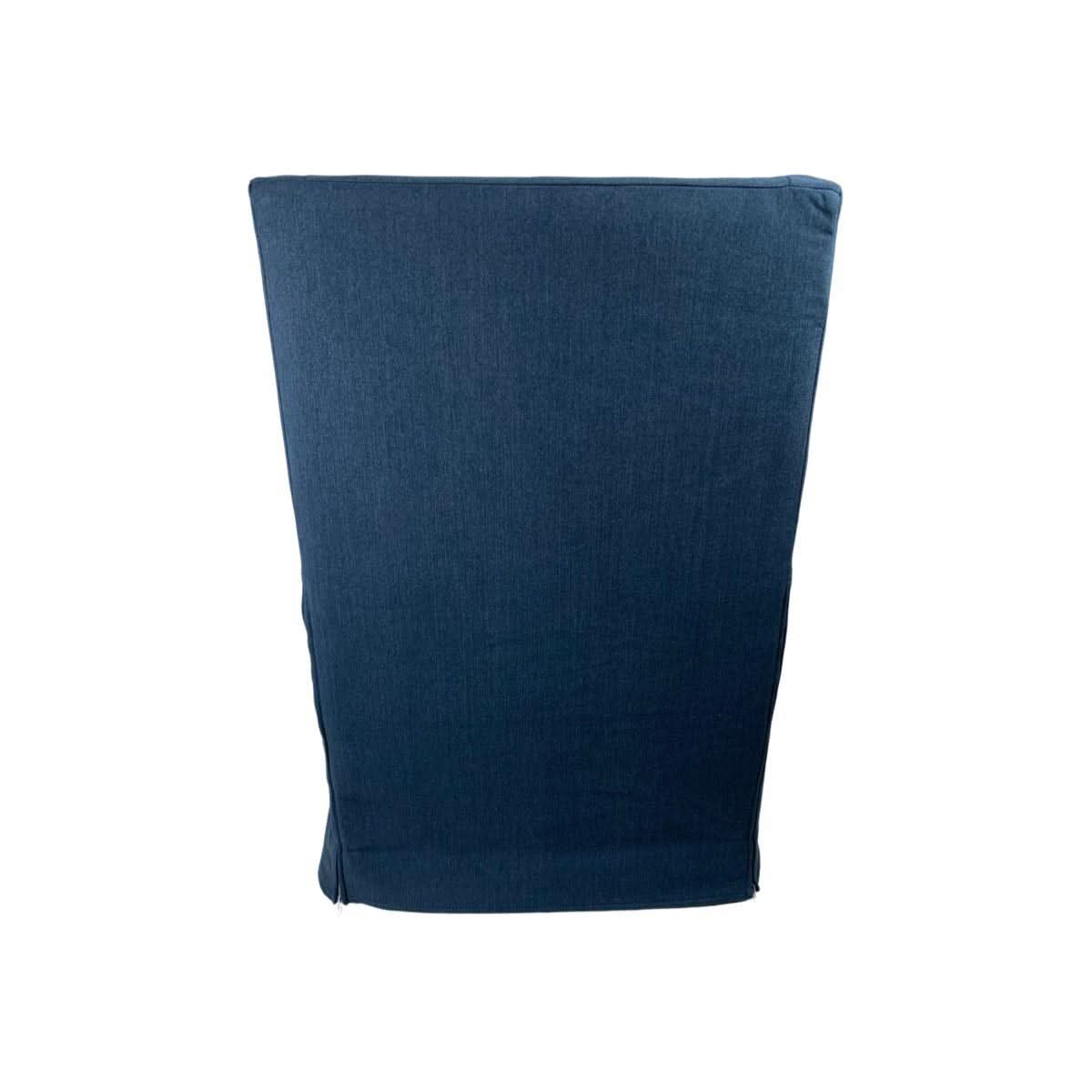 KAMI HAMPTONS SWIVEL ARMCHAIR LOUNGE CHAIR NAVY FABRIC SLIPCOVER CHAIR - MyChocolateWood
