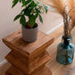 KANITZ RECYCLED PINE ZIGZAG STOOL/SIDE TABLE LAMP TABLE NATURAL - MyChocolateWood