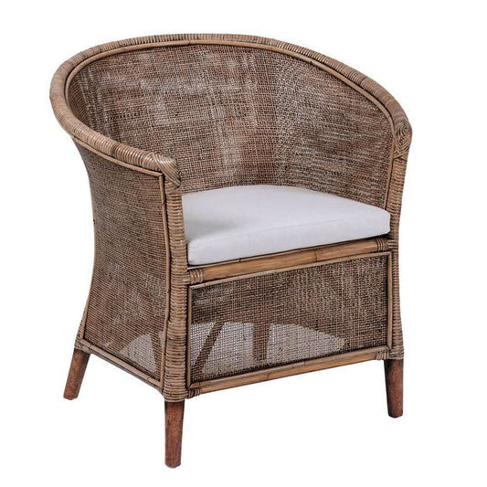 KARLA RATTAN ARMCHAIR LOUNGE CHAIR HONEY BROWN - MyChocolateWood