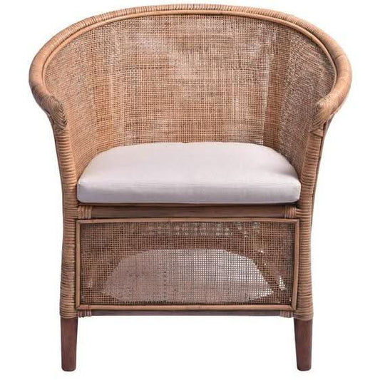 KARLA RATTAN ARMCHAIR LOUNGE CHAIR HONEY BROWN - MyChocolateWood