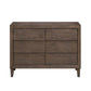 KASIANE RUBBERWOOD 6-DRAWER DRESSER  6-DRAWER CHEST OF DRAWERS CAFE GREY - MyChocolateWood