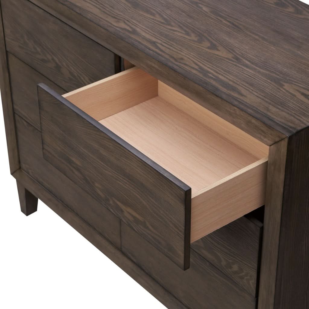 KASIANE RUBBERWOOD 6-DRAWER DRESSER  6-DRAWER CHEST OF DRAWERS CAFE GREY - MyChocolateWood