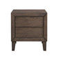 KASIANE RUSTIC RUBBERWOOD 2 DRAWER BEDSIDE TABLE CAFE GREY - MyChocolateWood