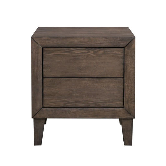 KASIANE RUSTIC RUBBERWOOD 2 DRAWER BEDSIDE TABLE CAFE GREY - MyChocolateWood