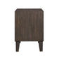 KASIANE RUSTIC RUBBERWOOD 2 DRAWER BEDSIDE TABLE CAFE GREY - MyChocolateWood