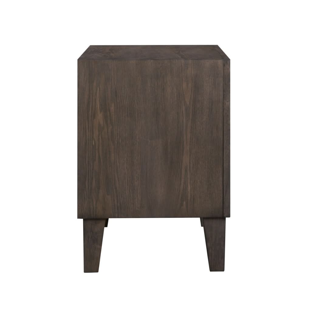 KASIANE RUSTIC RUBBERWOOD 2 DRAWER BEDSIDE TABLE CAFE GREY - MyChocolateWood