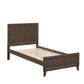 Kasiane Rustic Rubberwood Bed in Cafe Grey, King Single - Chocolate Wood