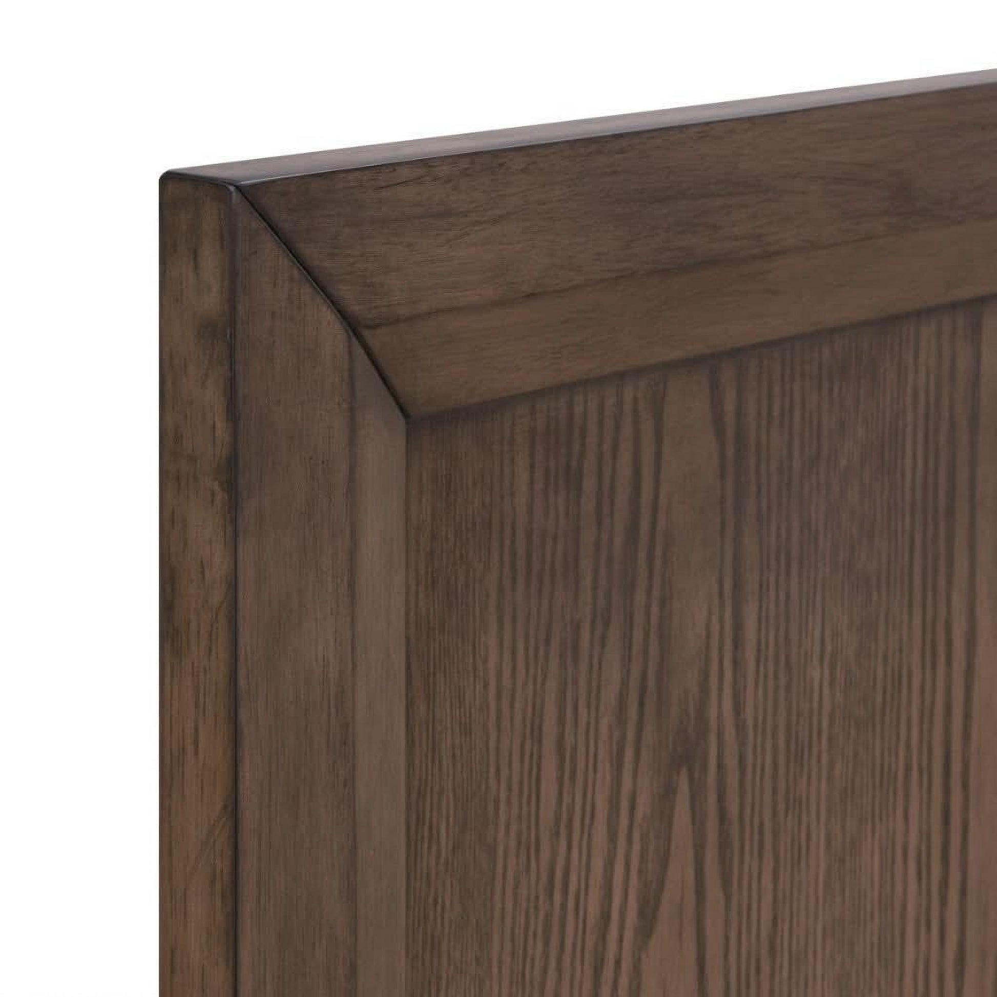 Kasiane Rustic Rubberwood Bed in Cafe Grey, King Single - Chocolate Wood