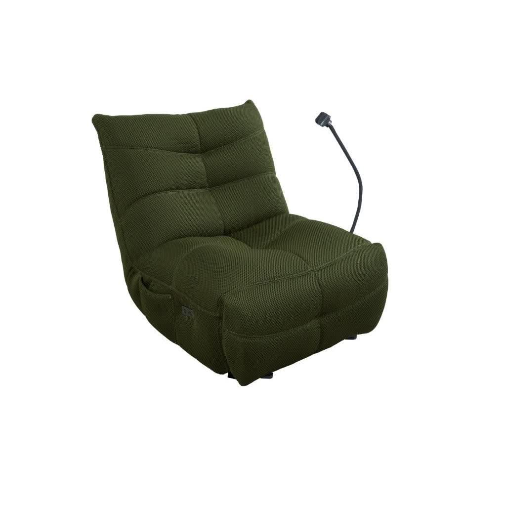 Kassel Gaming Chair Electric Recliner in Green - Chocolate Wood