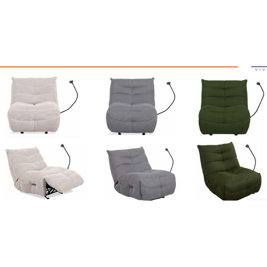 KASSEL GAMING CHAIR ELECTRIC RECLINER/ROCKER CHAIR WITH GLIDER & POWER REC. GREY - MyChocolateWood