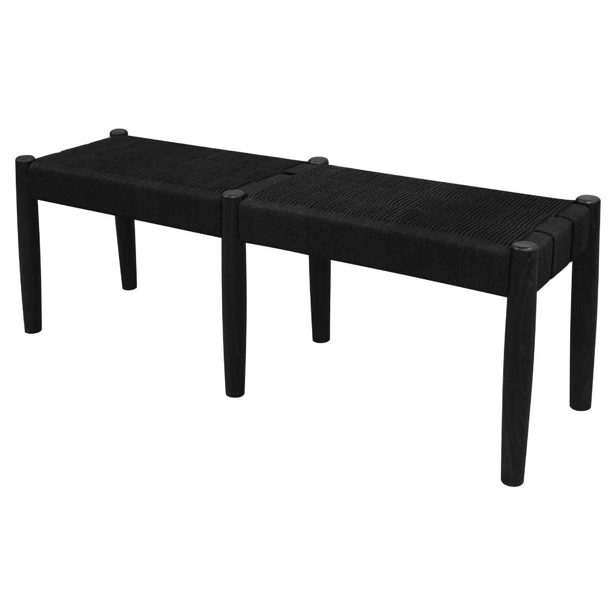 KELLY OAK TIMBER & LOOM 2-SEATER BENCH BLACK - MyChocolateWood