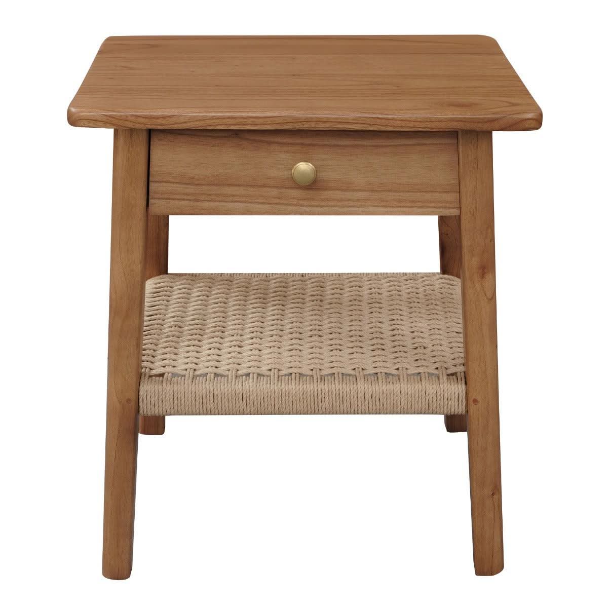 KELLY WHITE CEDAR TIMBER 1 DRAWER BEDSIDE TABLE ALMOND - MyChocolateWood