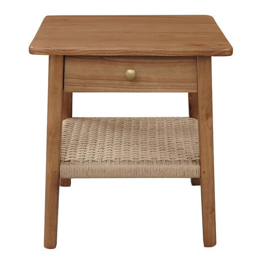 KELLY WHITE CEDAR TIMBER 1 DRAWER BEDSIDE TABLE ALMOND - MyChocolateWood