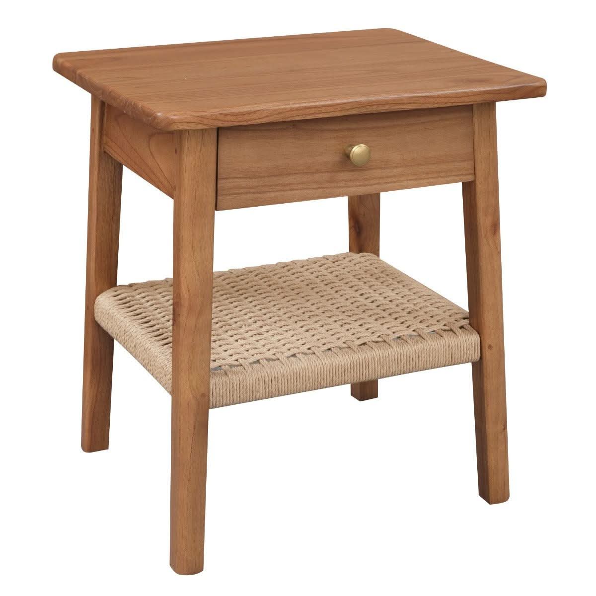 KELLY WHITE CEDAR TIMBER 1 DRAWER BEDSIDE TABLE ALMOND - MyChocolateWood