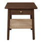 Kelly White Cedar Timber 1-Drawer Bedside Table in Walnut - Chocolate Wood