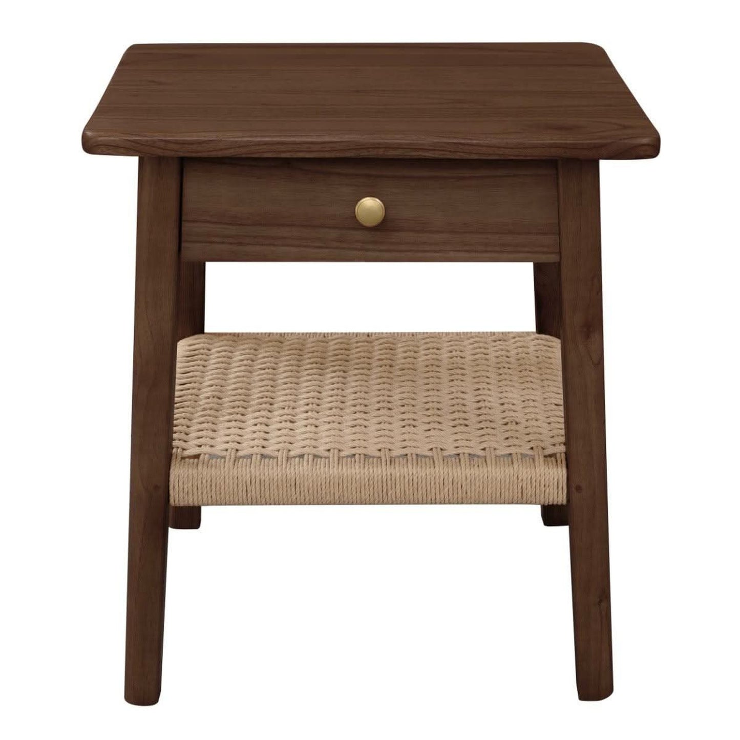 Kelly White Cedar Timber 1-Drawer Bedside Table in Walnut - Chocolate Wood