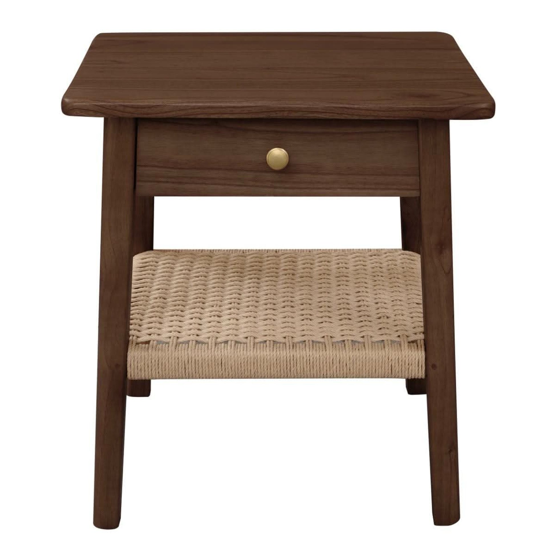 Kelly White Cedar Timber 1-Drawer Bedside Table in Walnut - Chocolate Wood
