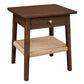 Kelly White Cedar 1-Drawer Bedside Table in Walnut - Chocolate Wood