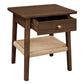 Kelly White Cedar 1-Drawer Bedside Table in Walnut - Chocolate Wood