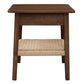 Kelly White Cedar 1-Drawer Bedside Table in Walnut - Chocolate Wood