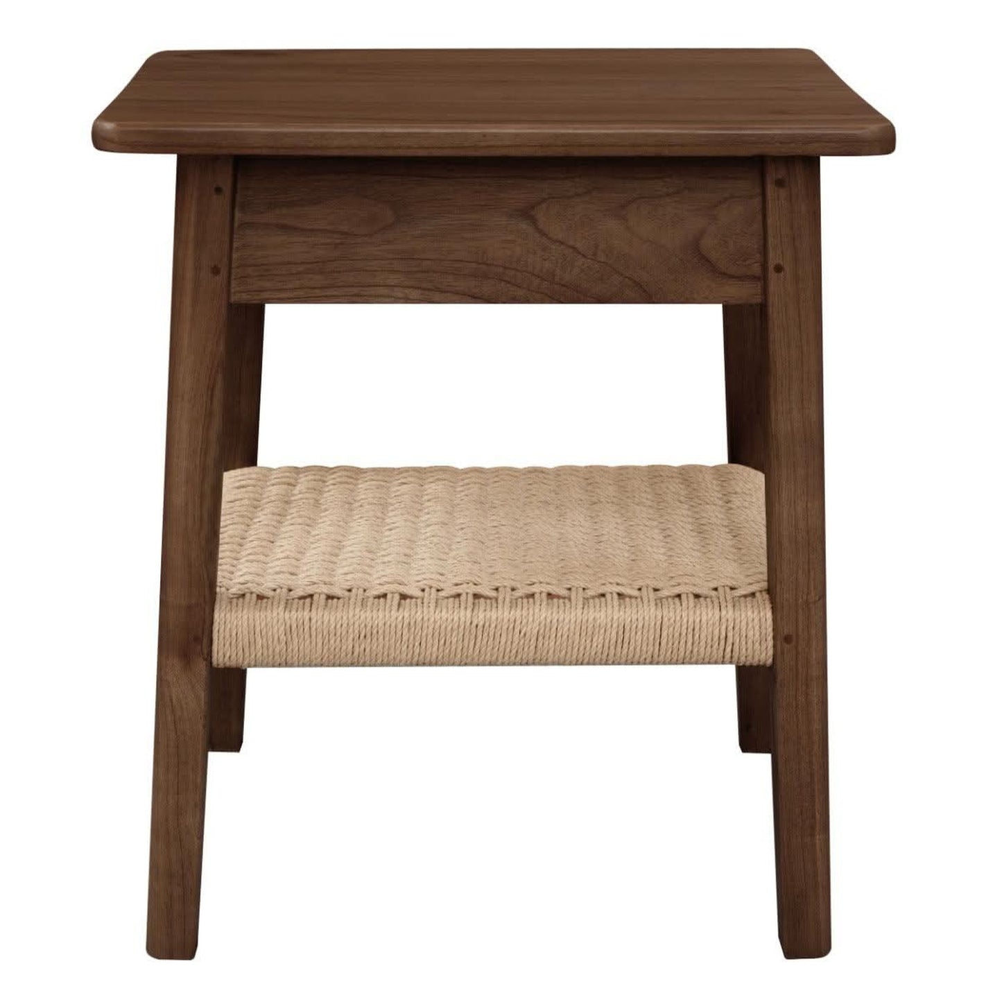Kelly White Cedar 1-Drawer Bedside Table in Walnut - Chocolate Wood