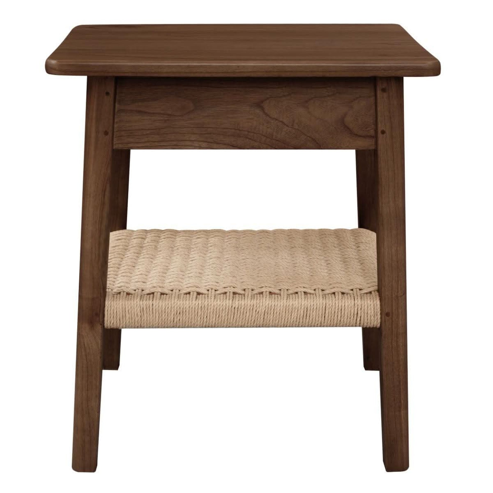 Kelly White Cedar 1-Drawer Bedside Table in Walnut - Chocolate Wood