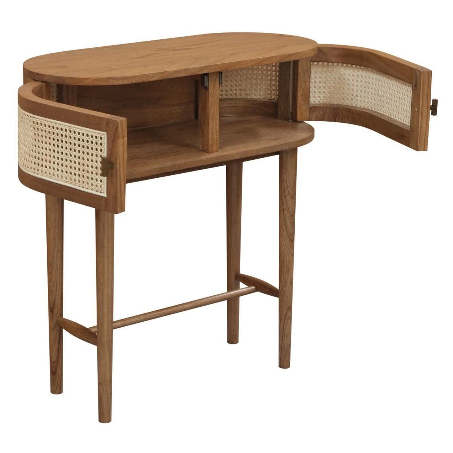 KELLY WHITE CEDAR TIMBER CONSOLE TABLE/HALL TABLE 2 DOORS ALMOND