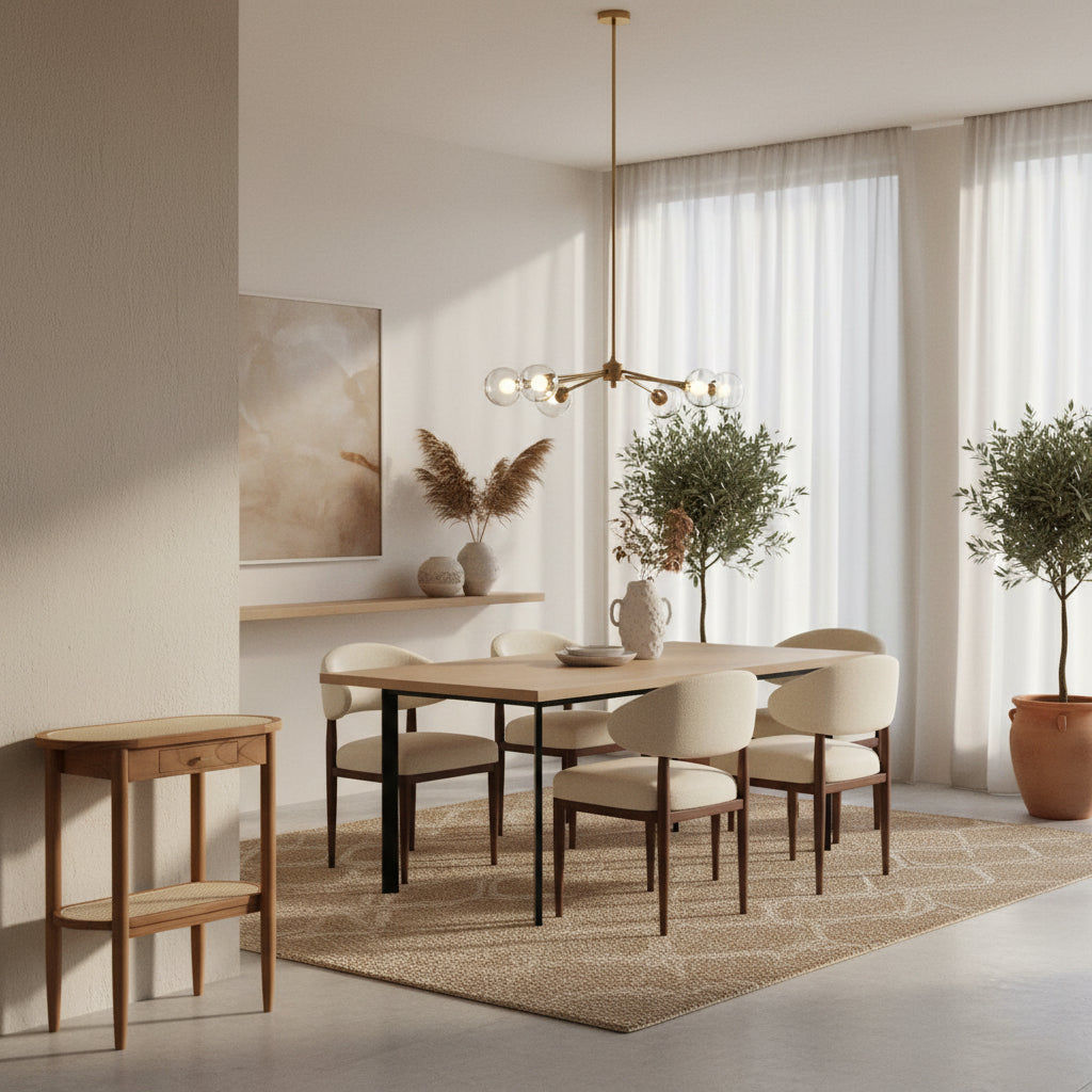 KELLY WHITE CEDAR TIMBER CONSOLE TABLE/HALL TABLE ALMOND - MyChocolateWood