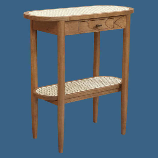 KELLY WHITE CEDAR TIMBER CONSOLE TABLE/HALL TABLE ALMOND