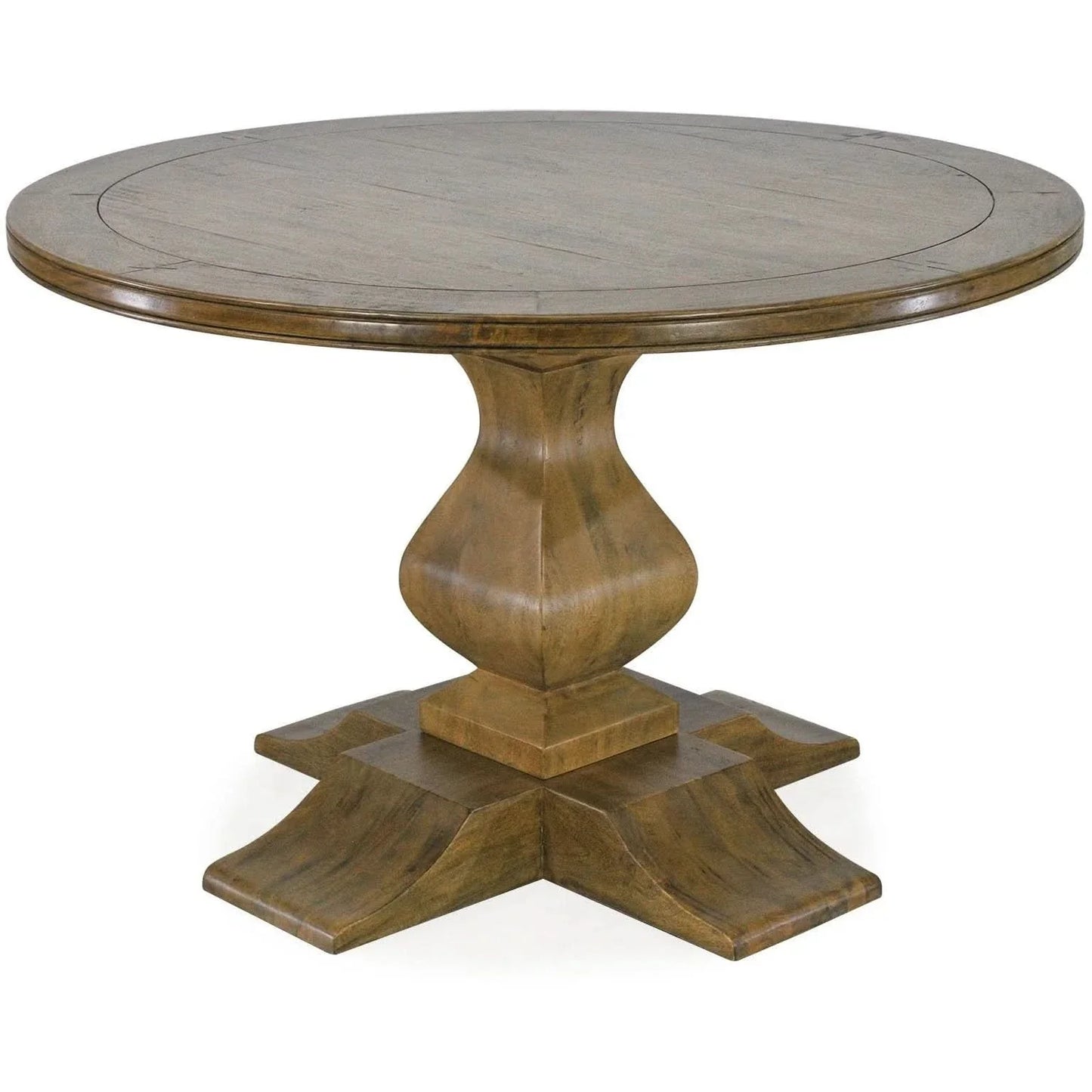 Kendall Solid Mango Wood Round Dining Table 152cm in Bosquet - Chocolate Wood