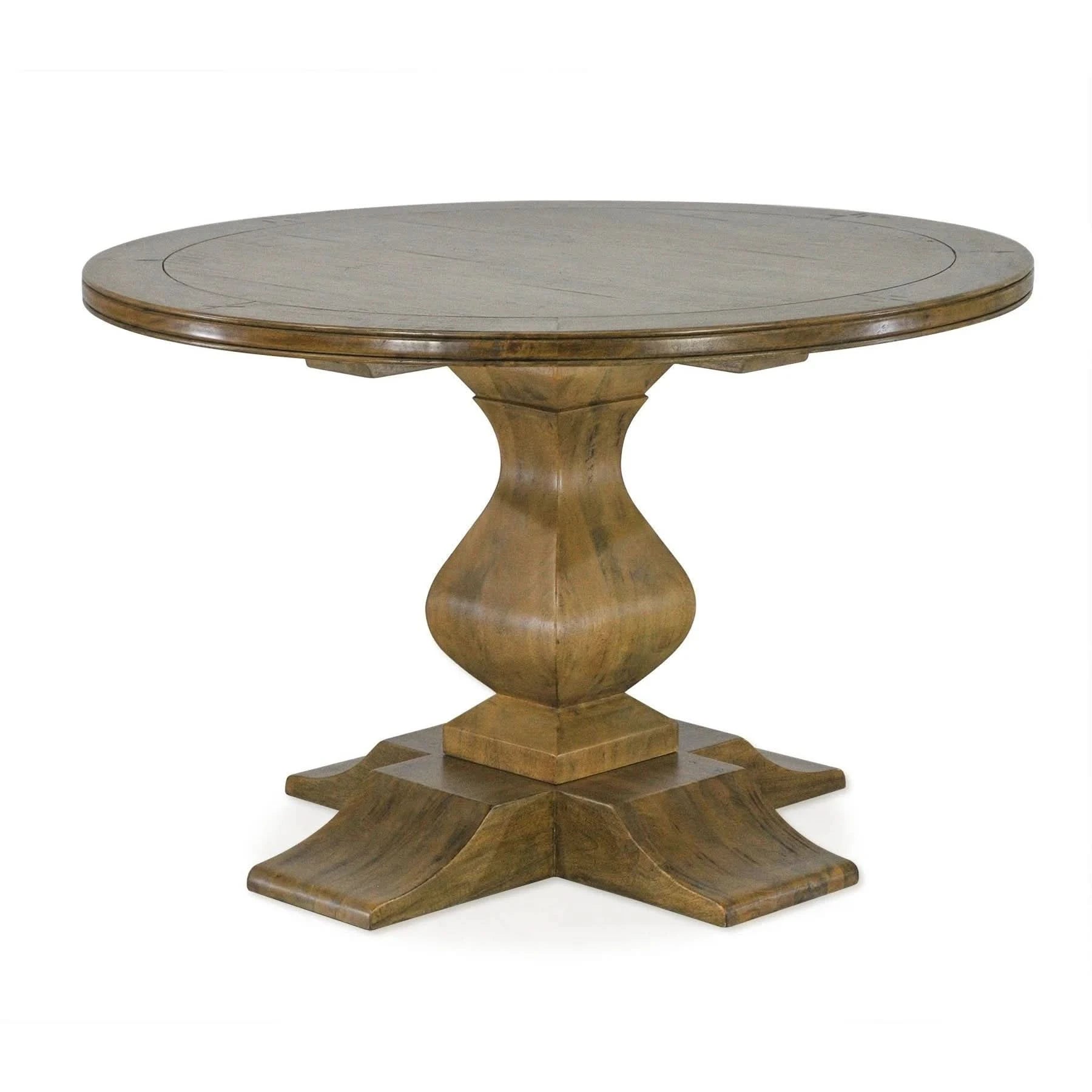 KENDALL SOLID MANGO WOOD ROUND DINING TABLE RUSTIC MEDIUM BOSQUET 152CM - MyChocolateWood