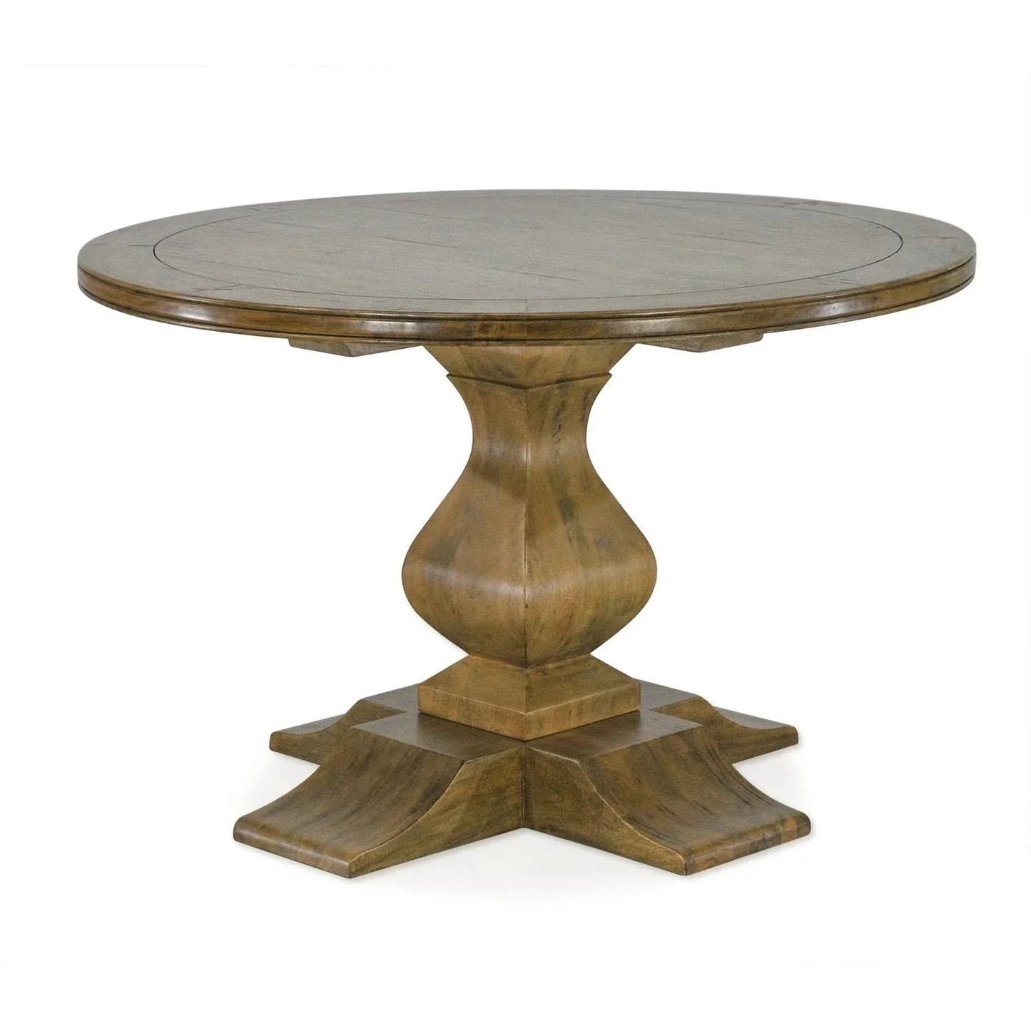 Kendall Solid Mango Wood Round Dining Table 152cm - Chocolate Wood