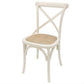 Kensit Hampton Recycled Elm Dining Table 245cm + 8 Melrose Cross Back Dining Chairs in White - Chocolate Wood