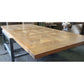 KENSIT RECYCLED ELM DINING TABLE IN 2 TONE FINISH PARQUETRY TOP 200CM - MyChocolateWood