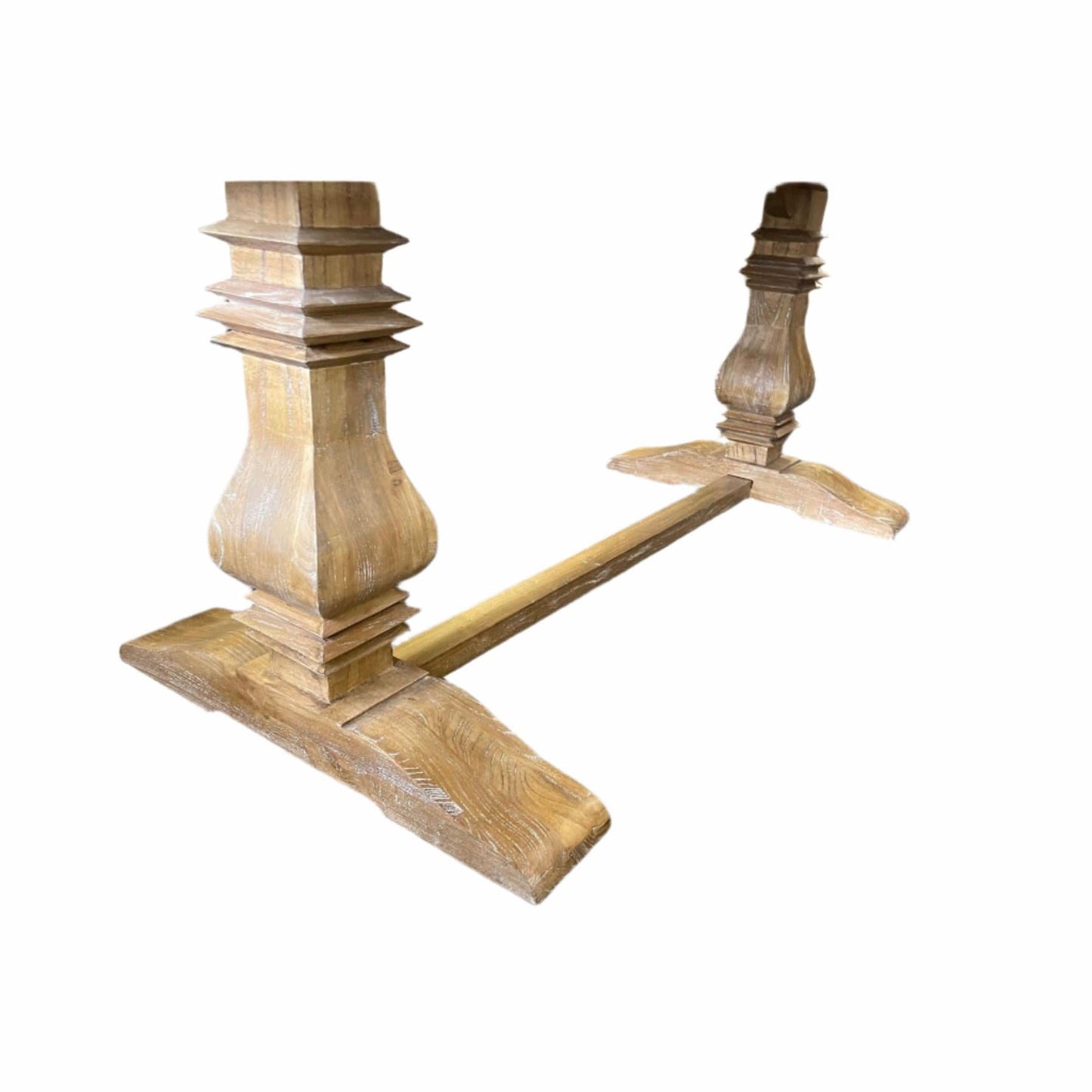 Kensit Hamptons Recycled Elm Parquetry Dining Table, 245cm in Natural - Chocolate Wood