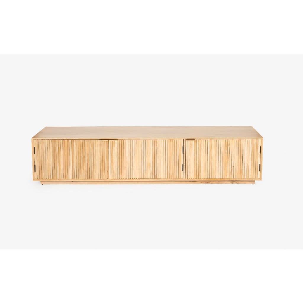 KEREN MANGO WOOD TV UNIT 3 DOORS NATURAL - FLOOR STOCK CLEARANCE - MyChocolateWood