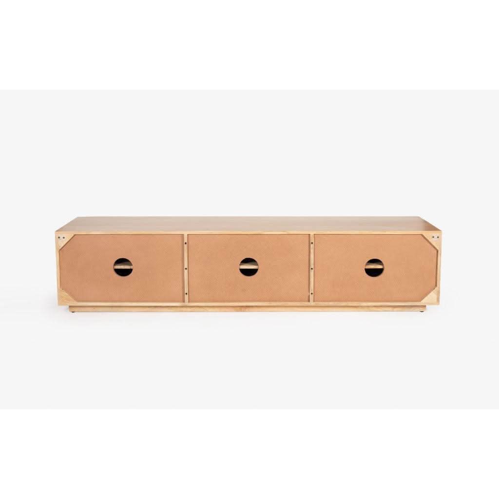KEREN MANGO WOOD TV UNIT 3 DOORS NATURAL - FLOOR STOCK CLEARANCE - MyChocolateWood