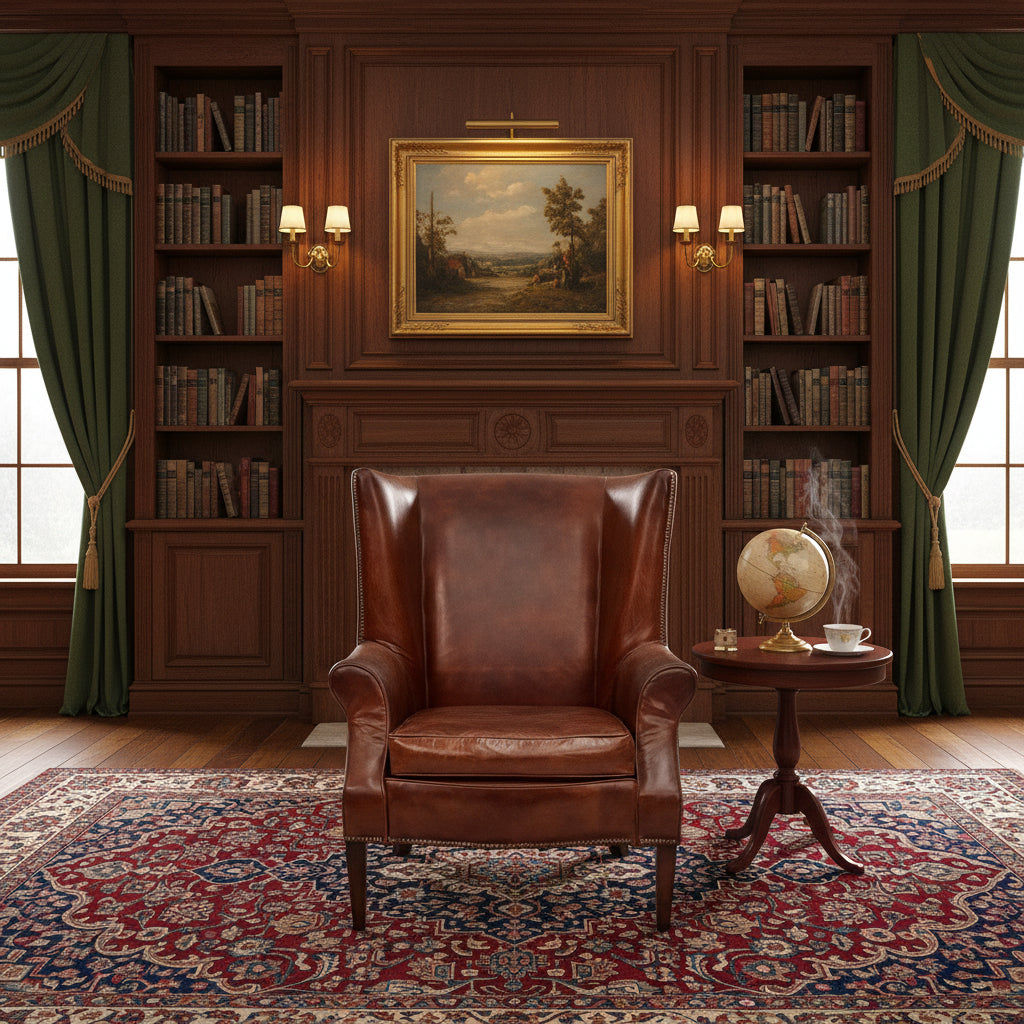 KILIMANJARO WINGBACK AGED LEATHER ARMCHAIR - MyChocolateWood