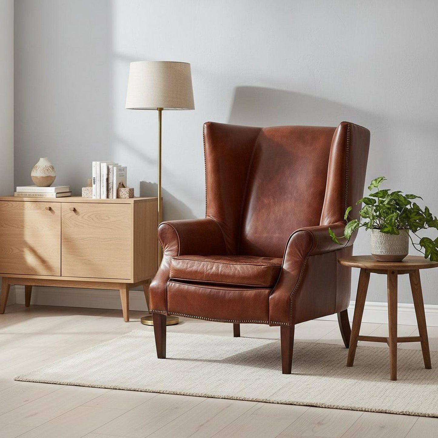 KILIMANJARO WINGBACK AGED LEATHER ARMCHAIR