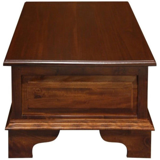KLEVERSON SOLID MAHOGANY 4 DRAWERS RECTANGULAR COFFEE TABLE IN MAHOGANY