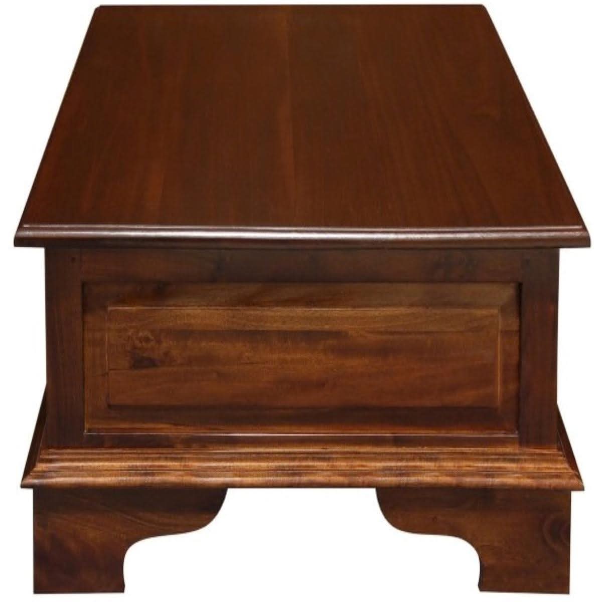 KLEVERSON SOLID MAHOGANY 4 DRAWERS RECTANGULAR COFFEE TABLE IN MAHOGANY - MyChocolateWood