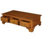 KLEVERSON SOLID MAHOGANY 6 DRAWERS RECTANGULAR COFFEE TABLE IN LIGHT PECAN - MyChocolateWood