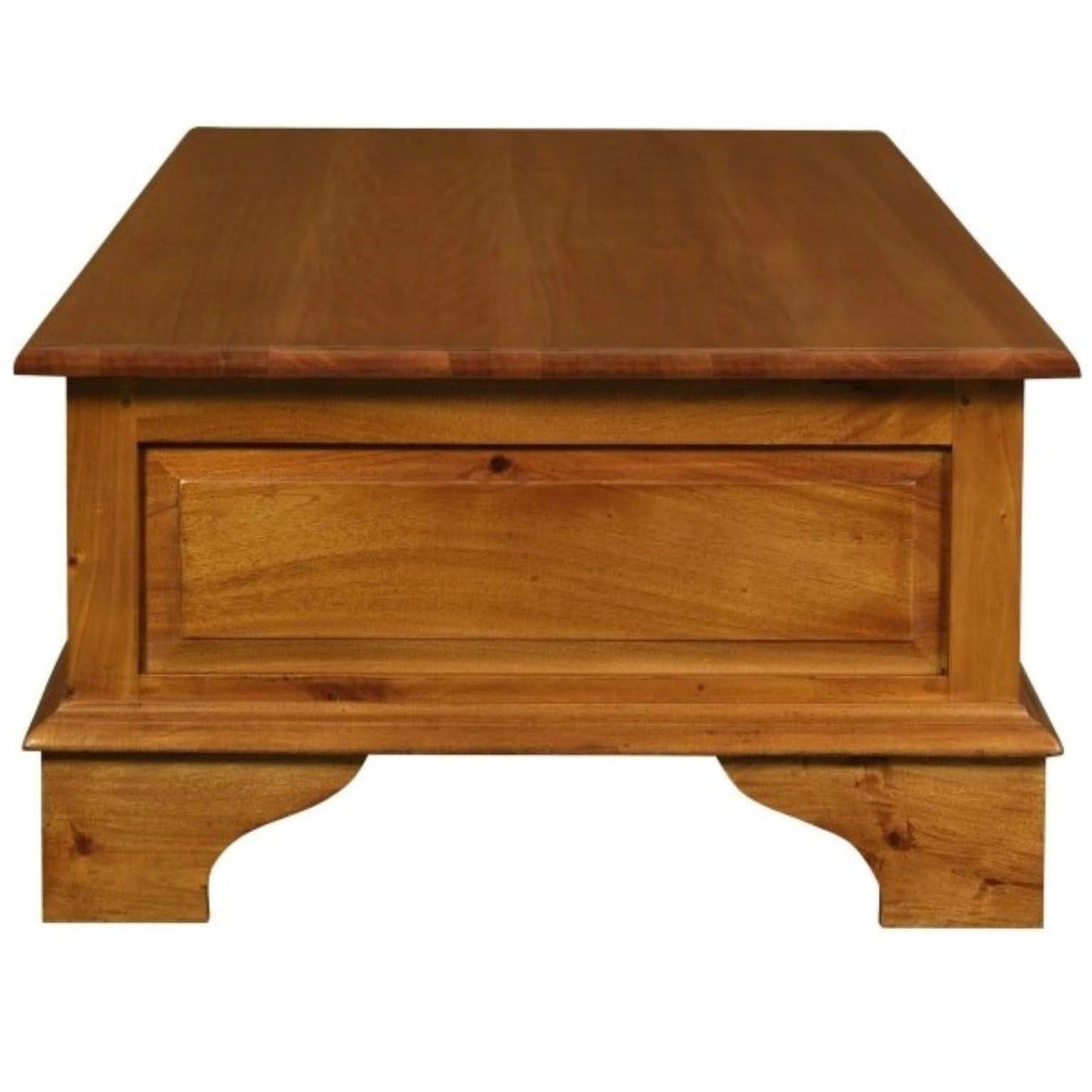 KLEVERSON SOLID MAHOGANY 6 DRAWERS RECTANGULAR COFFEE TABLE IN LIGHT PECAN - MyChocolateWood