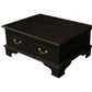 Kleverson Solid Mahogany 4-Drawer Rectangular Coffee Table in Chocolate - Chocolate Wood