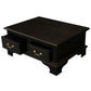 Kleverson Solid Mahogany 4-Drawer Rectangular Coffee Table in Chocolate - Chocolate Wood