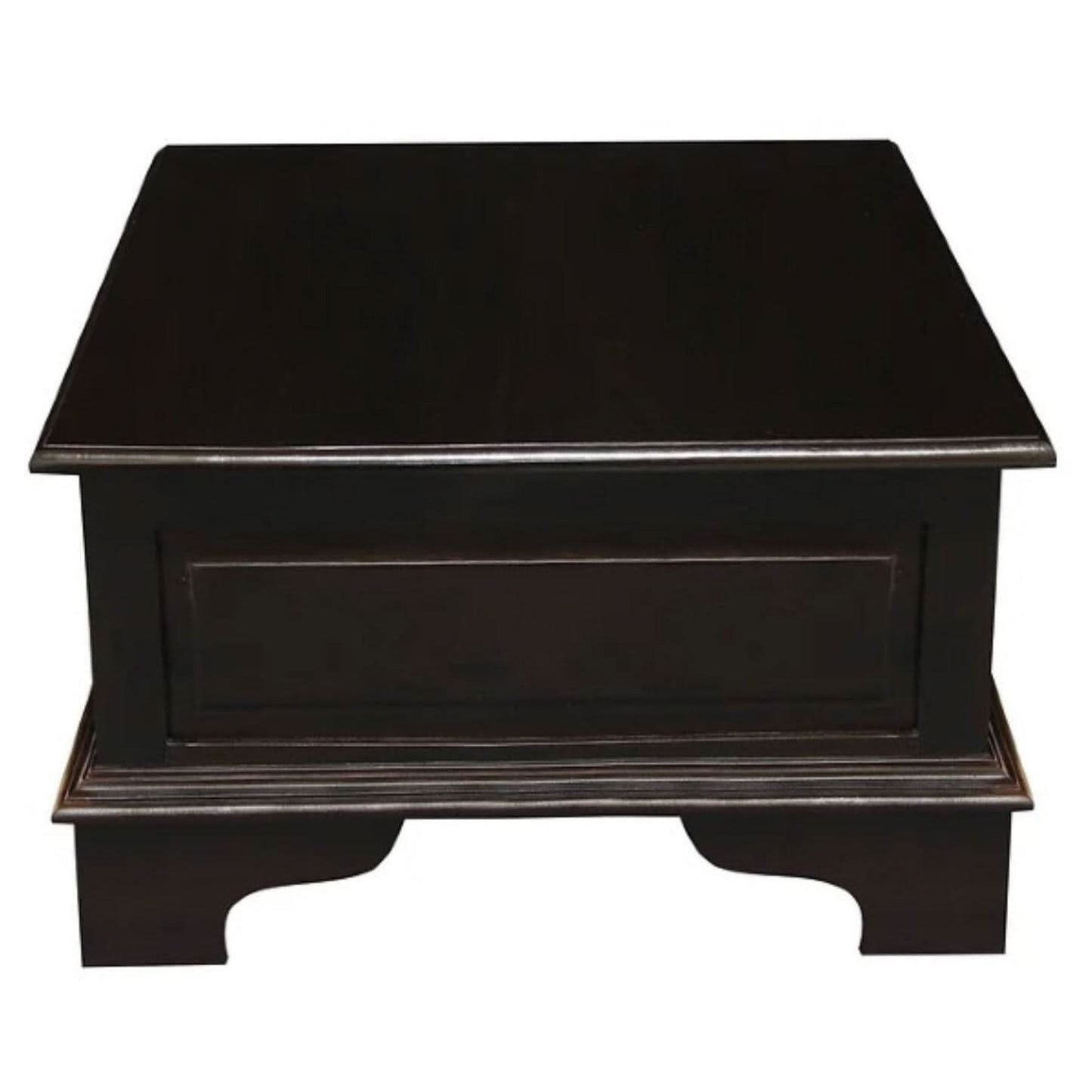 Kleverson Solid Mahogany 4-Drawer Rectangular Coffee Table in Chocolate - Chocolate Wood