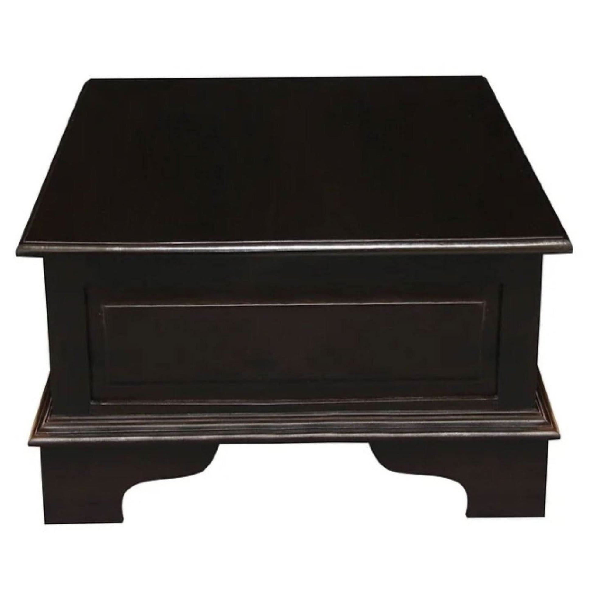 Kleverson Solid Mahogany 4-Drawer Rectangular Coffee Table in Chocolate - Chocolate Wood